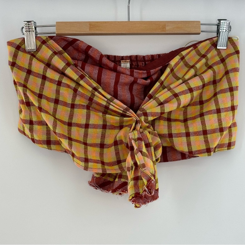 Free People NWT Salty Waters Bandeau Top Orange Motif Size Large